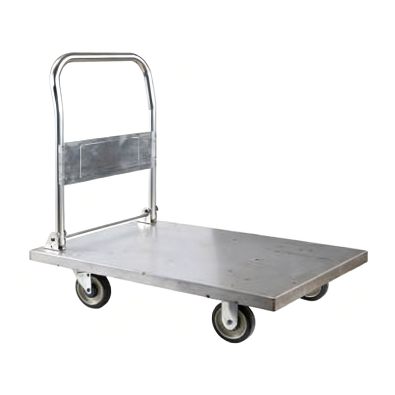 Kraftig stålvogn, godsvogn, transportvogn, husholdningsfladvogn, bærbar trailer, lille klapvogn, håndtrukket vogn